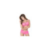 Ensemble lingerie rose top bustier et shorty dentelle 